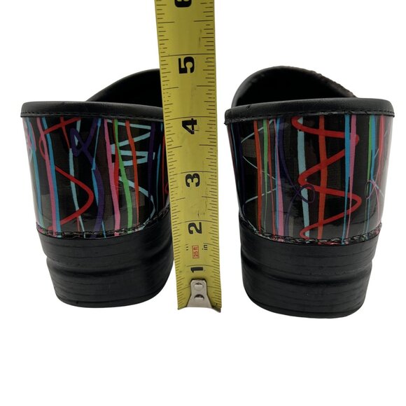 Dansko Womens 11.5 Professional Retro Streamer Patent Leather Clogs Comfort Shoe - Picture 12 of 16